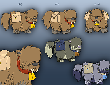 Character Sheet of a fluffy herd animal